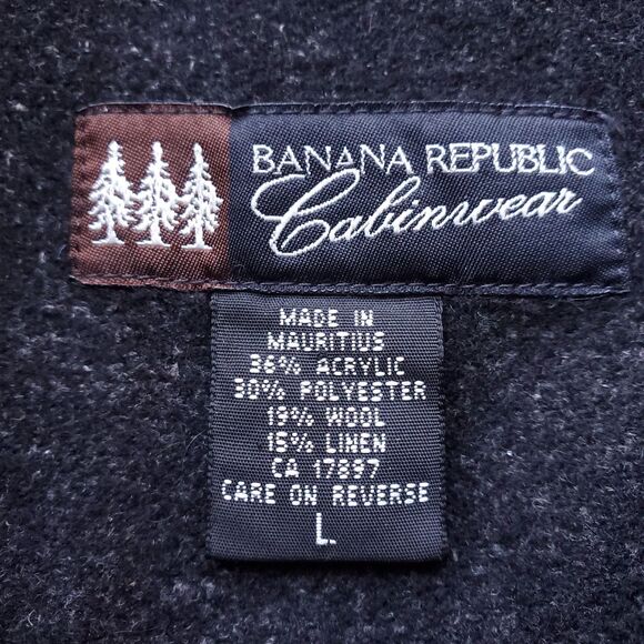 Banana Republic Cabinwear Shacket Mens L Wool Blend Workwear Jacket Gray FLAW - Picture 3 of 15